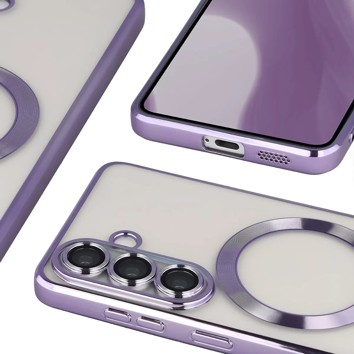 Kryt Bizon Case GuardO Magnetic Samsung Galaxy S26, transparent-purple