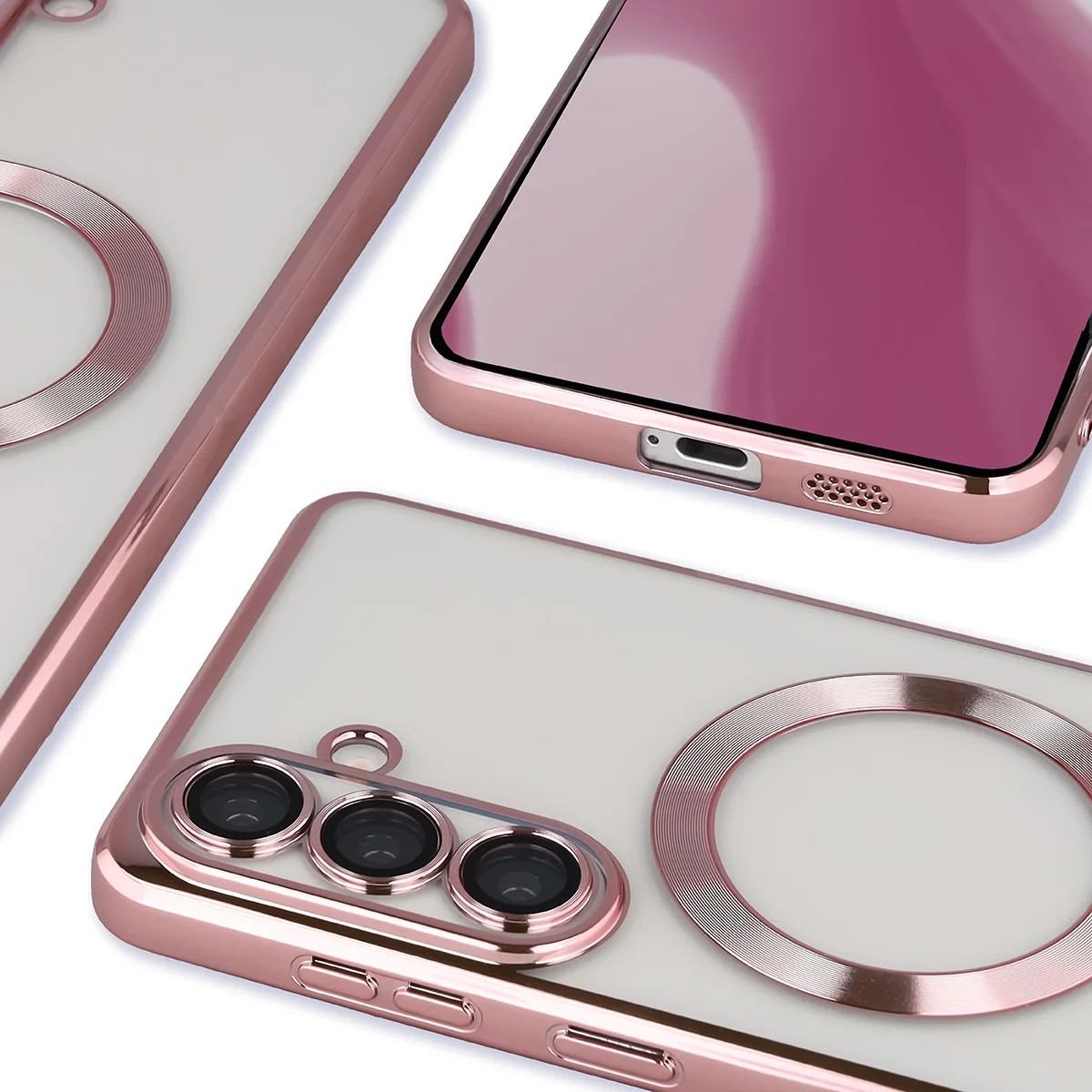 Kryt Bizon Case GuardO Magnetic Samsung Galaxy S26 Plus, transparent-pink