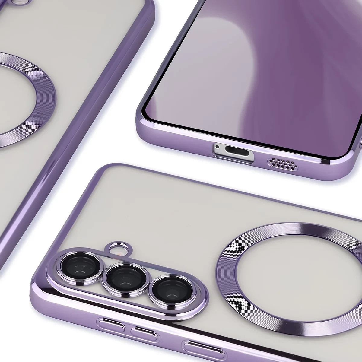 Kryt Bizon Case GuardO Magnetic Samsung Galaxy S26 Plus, transparent-purple