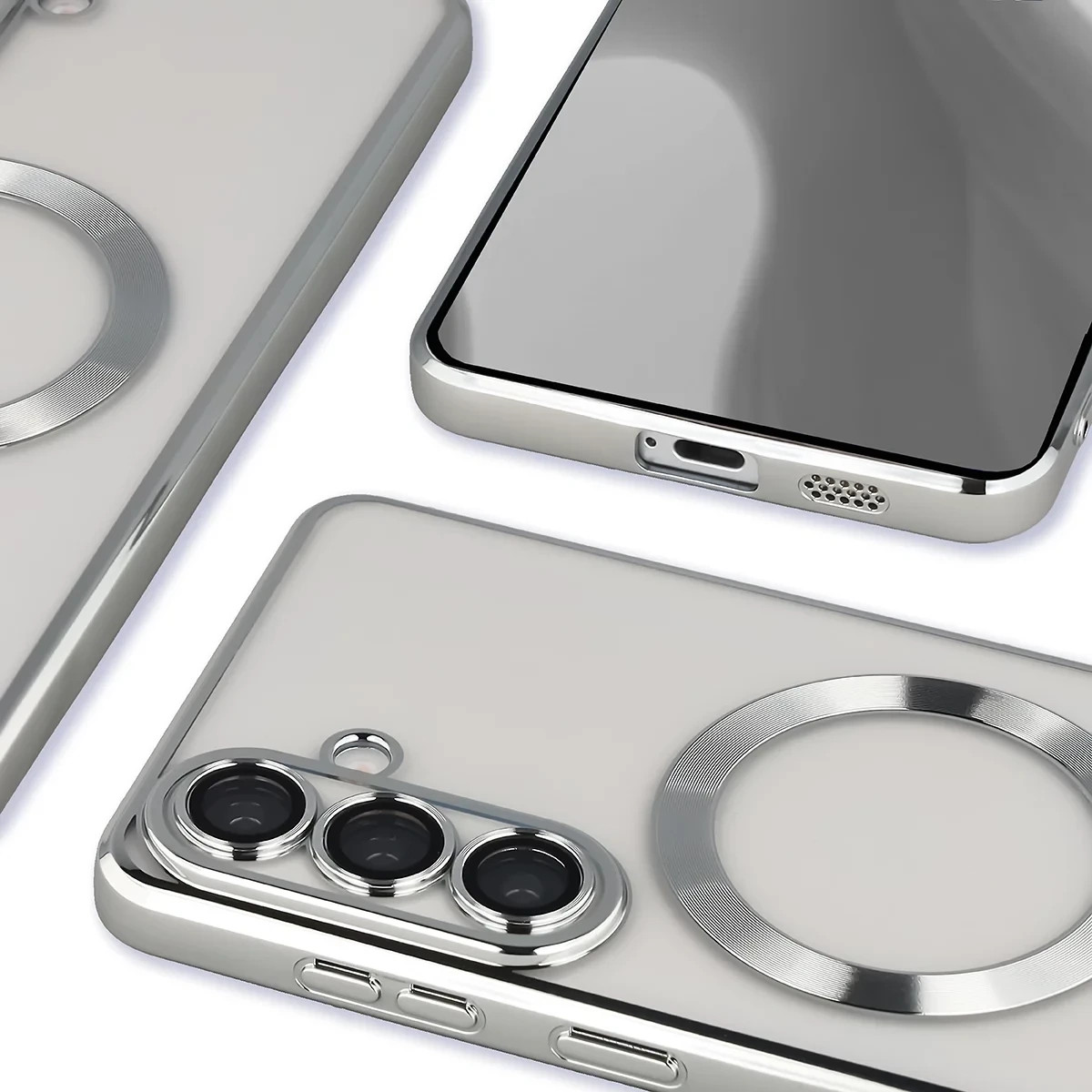Kryt Bizon Case GuardO Magnetic Samsung Galaxy S26 Plus, transparent-silver
