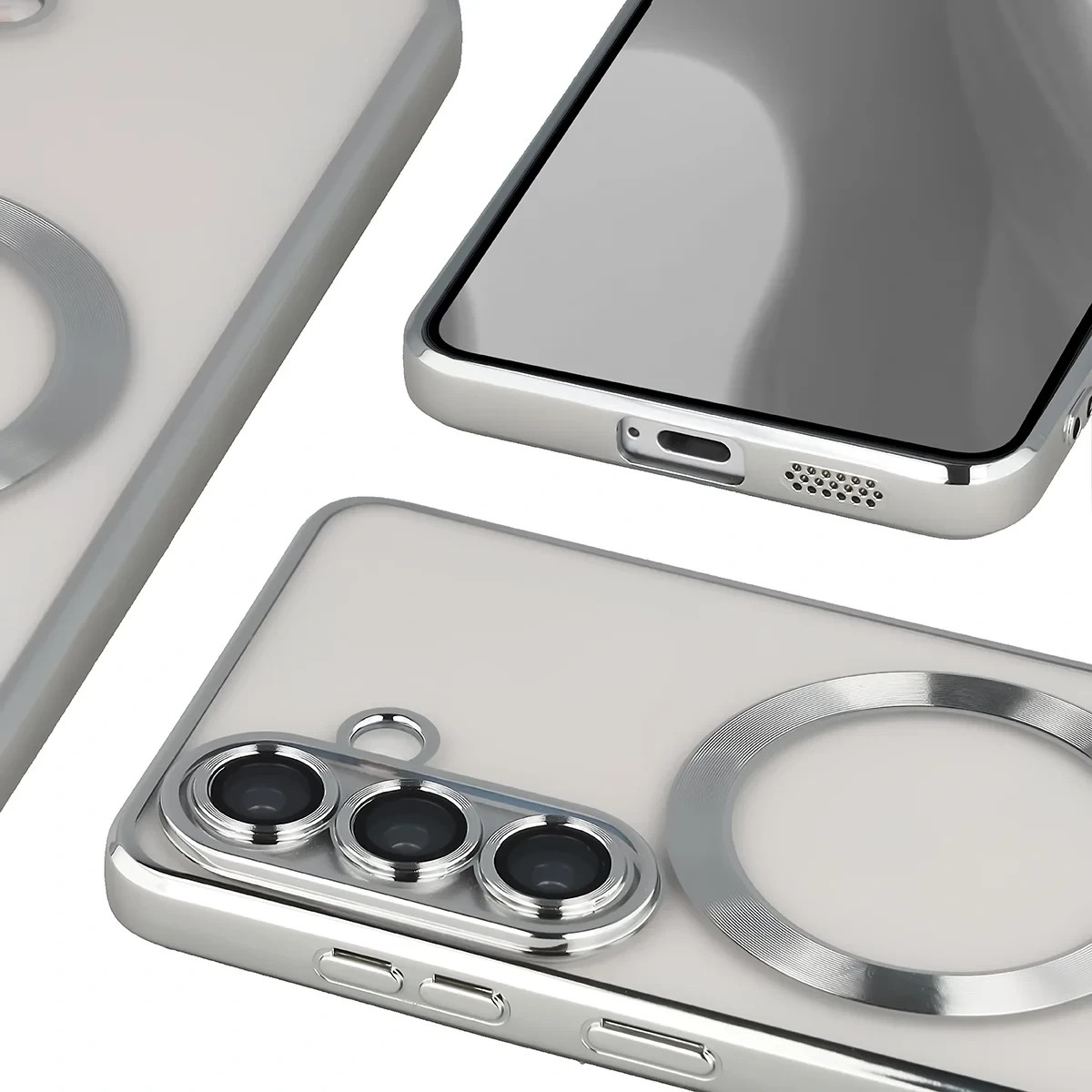 Kryt Bizon Case GuardO Magnetic Samsung Galaxy S26, transparent-silver