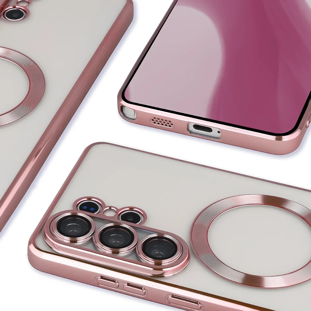 Kryt Bizon Case GuardO Magnetic Samsung Galaxy S26 Ultra, transparent-pink