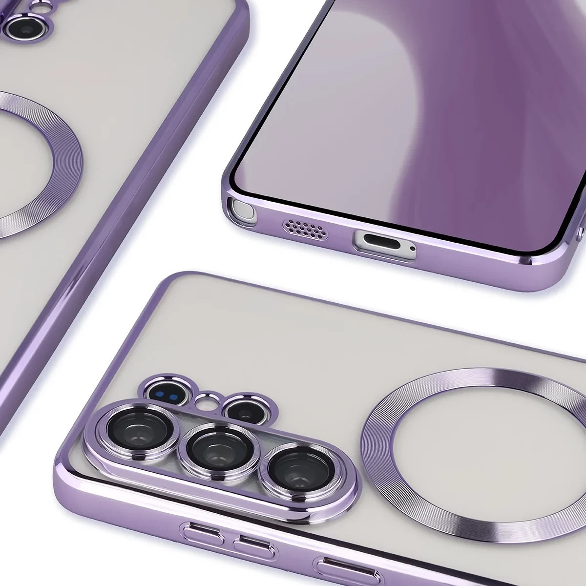 Kryt Bizon Case GuardO Magnetic Samsung Galaxy S26 Ultra, transparent-purple