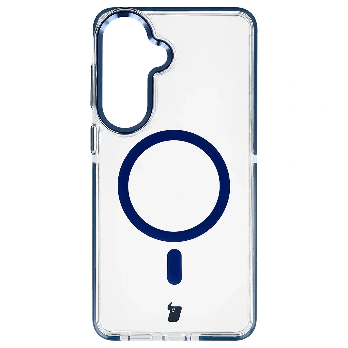 Kryt Bizon Case Marco Magnetic Samsung Galaxy S26 Plus, transparent with a blue frame