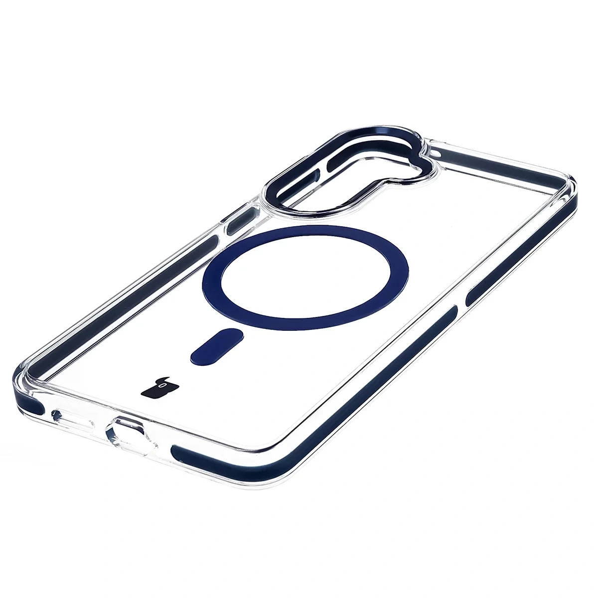 Kryt Bizon Case Marco Magnetic Samsung Galaxy S26 Plus, transparent with a blue frame