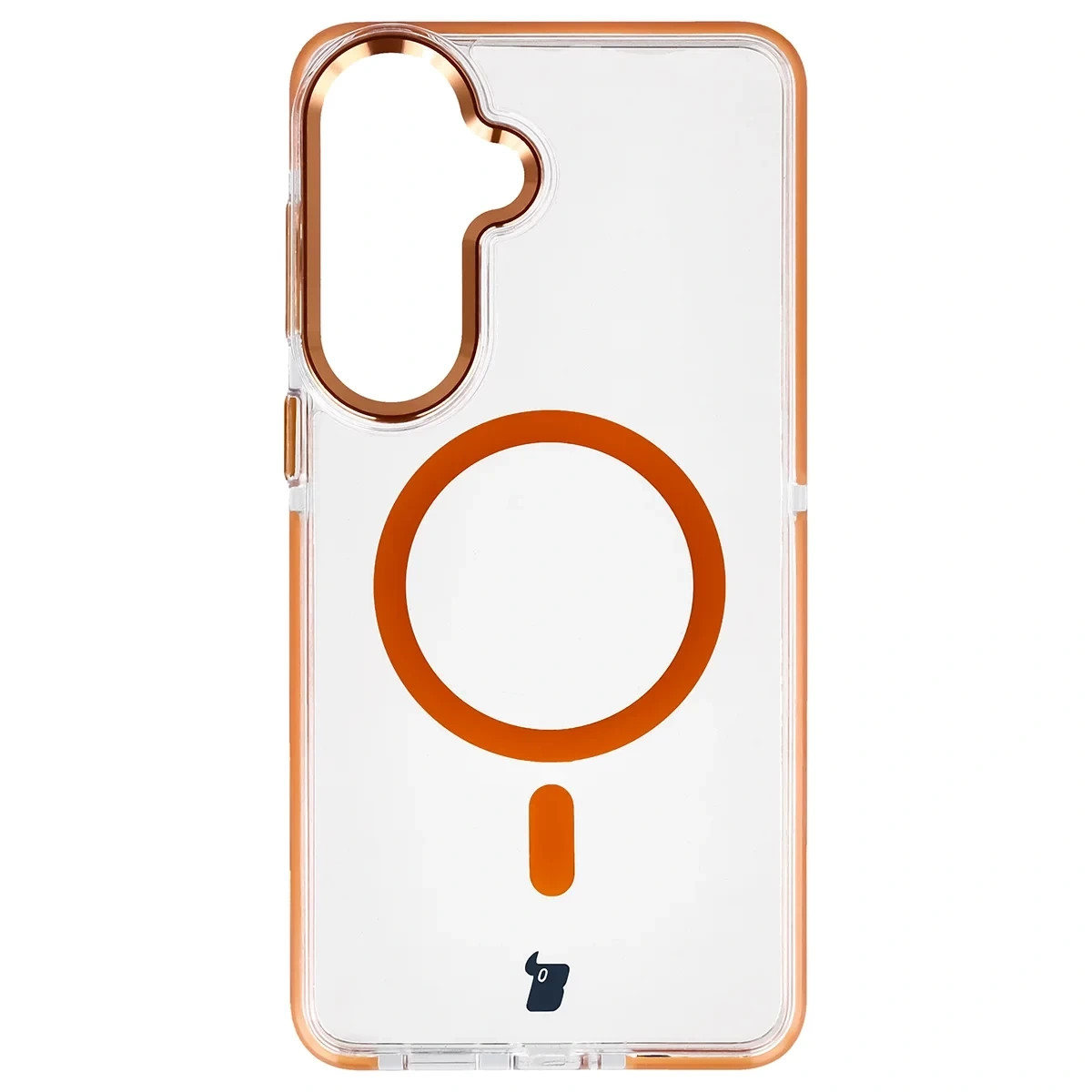 Kryt Bizon Case Marco Magnetic Samsung Galaxy S26 Plus, transparent with an orange frame