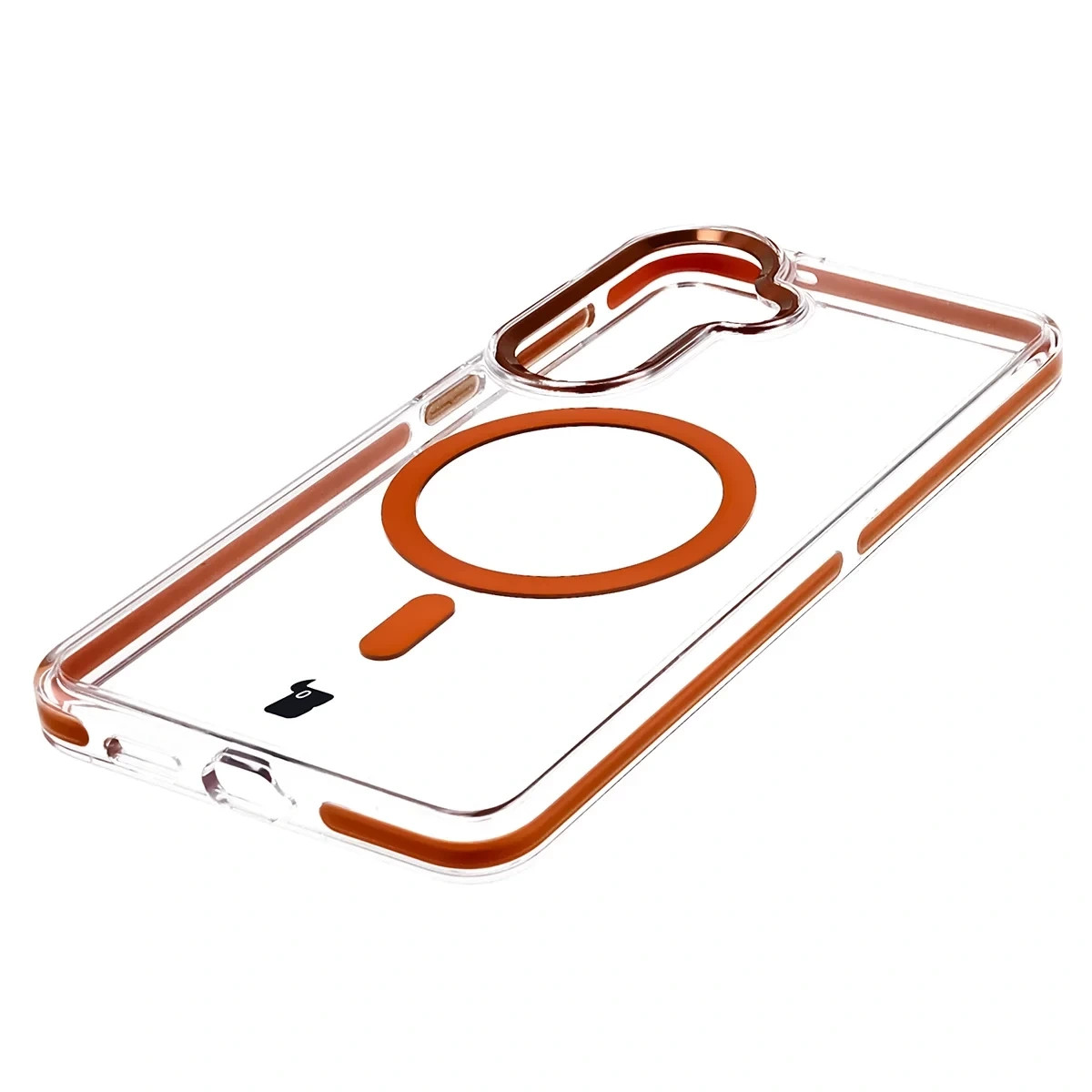 Kryt Bizon Case Marco Magnetic Samsung Galaxy S26 Plus, transparent with an orange frame