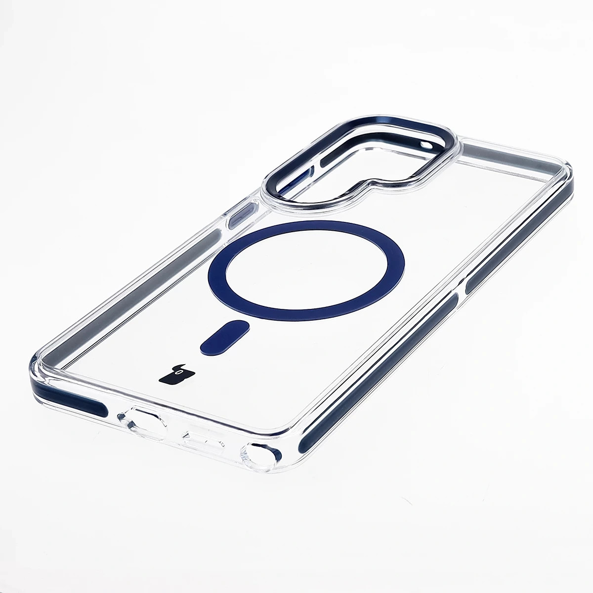 Kryt Bizon Case Marco Magnetic Samsung Galaxy S26 Ultra, transparent with a blue frame