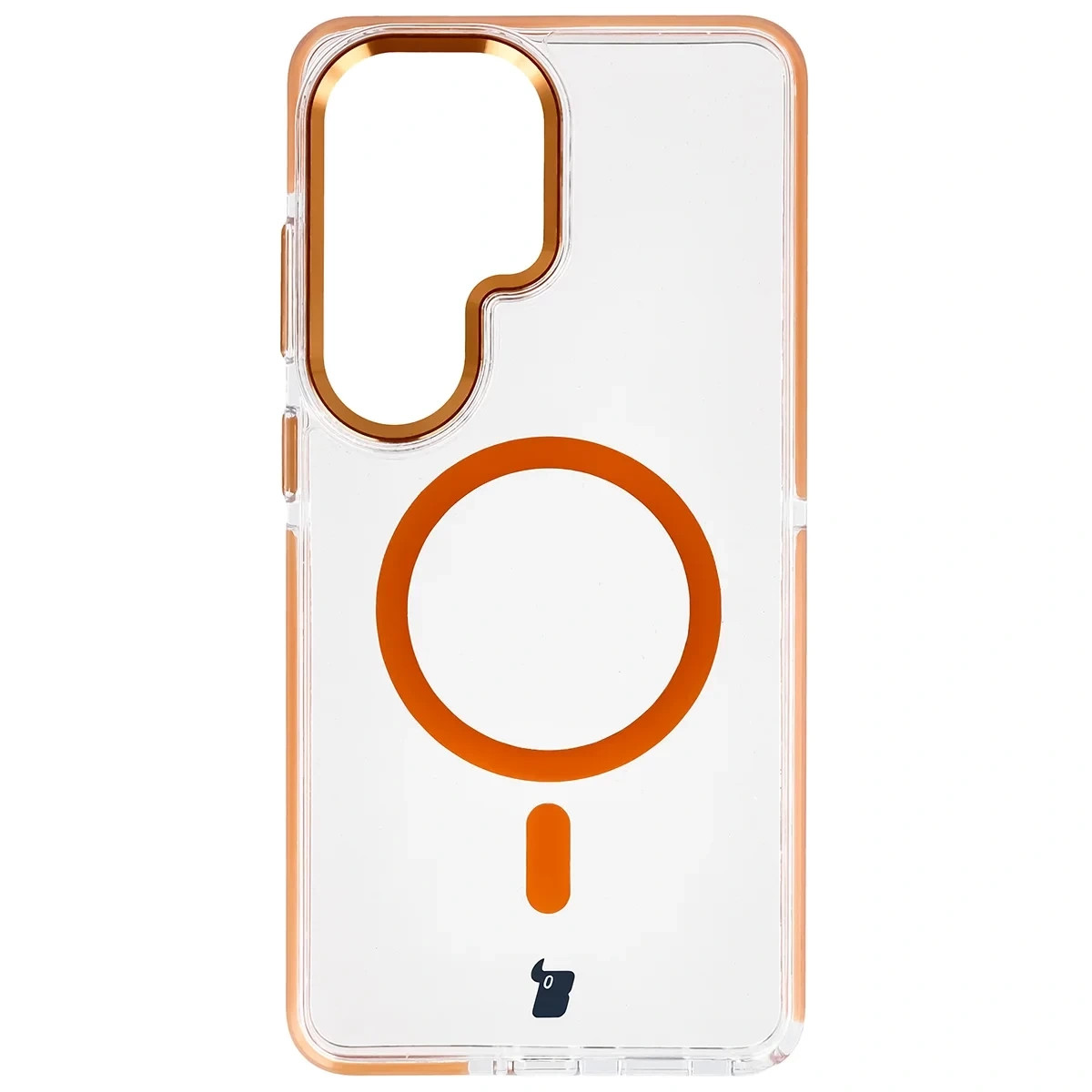 Kryt Bizon Case Marco Magnetic Samsung Galaxy S26 Ultra, transparent with an orange frame