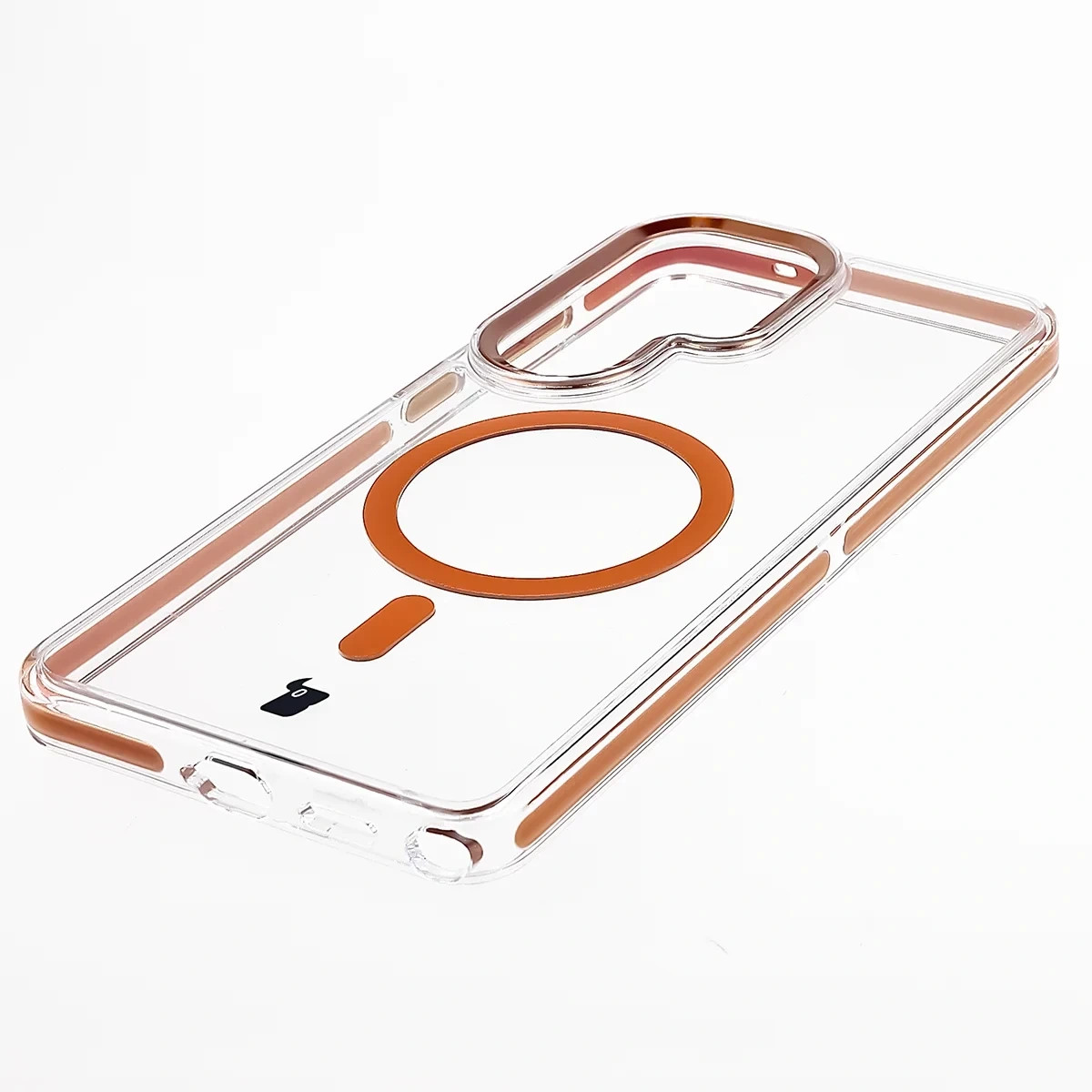 Kryt Bizon Case Marco Magnetic Samsung Galaxy S26 Ultra, transparent with an orange frame