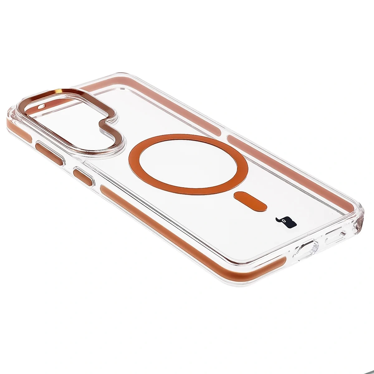 Kryt Bizon Case Marco Magnetic Samsung Galaxy S26 Ultra, transparent with an orange frame