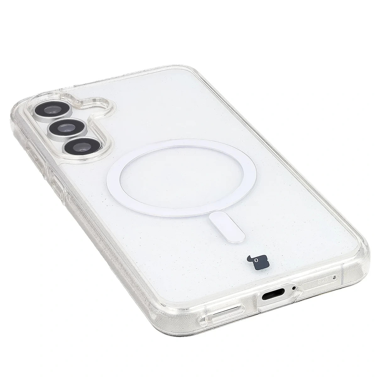 Kryt Bizon Case SparklO Magnetic Samsung Galaxy S25 FE, transparent with glitter