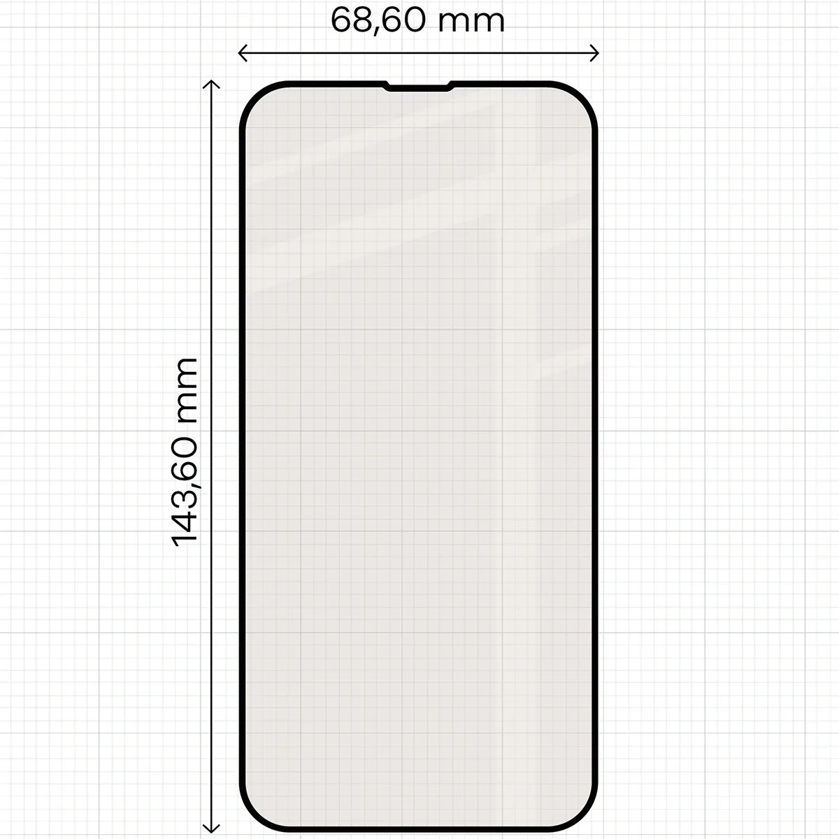 Ochranné sklo Bizon Glass Matte Duo Apple iPhone 17e / 16e / 14 / 13 Pro / 13, black frame [2 PACK]