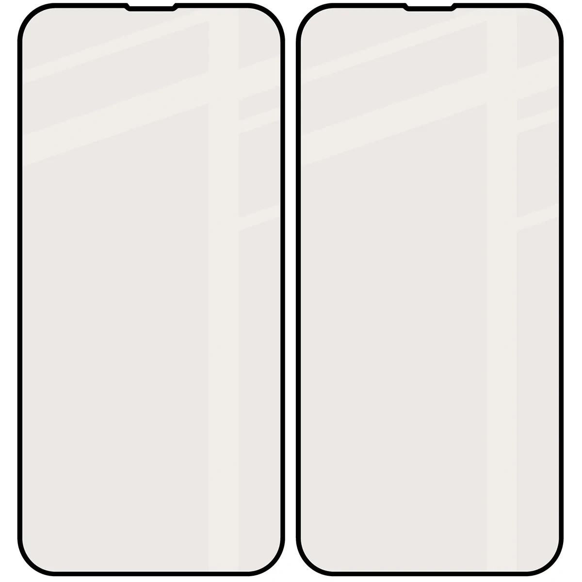 Ochranné sklo Bizon Glass Matte Duo Apple iPhone 17e / 16e / 14 / 13 Pro / 13, black frame [2 PACK]