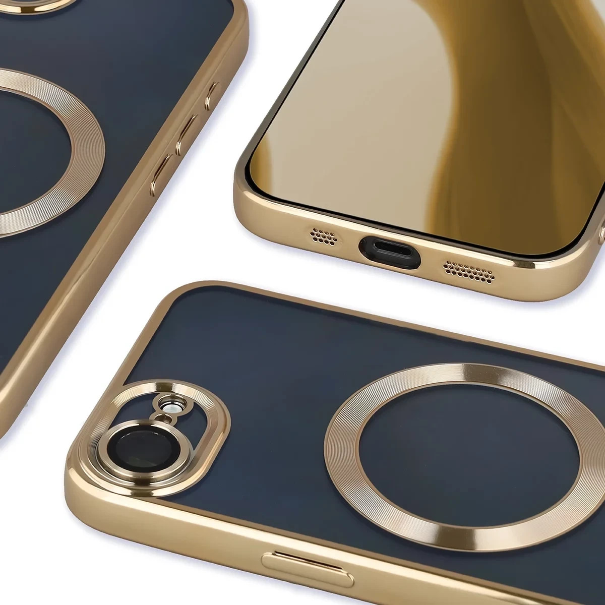 Kryt Bizon Case GuardO Magnetic Apple iPhone 17e / 16e, clear-gold