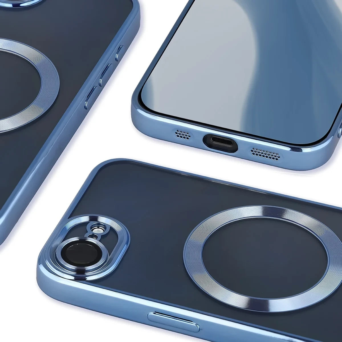 Kryt Bizon Case GuardO Magnetic Apple iPhone 17e / 16e, clear-blue