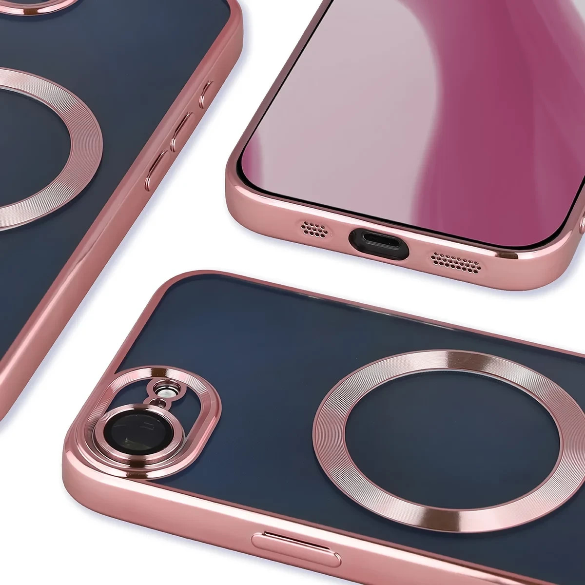 Kryt Bizon Case GuardO Magnetic Apple iPhone 17e / 16e, clear-pink