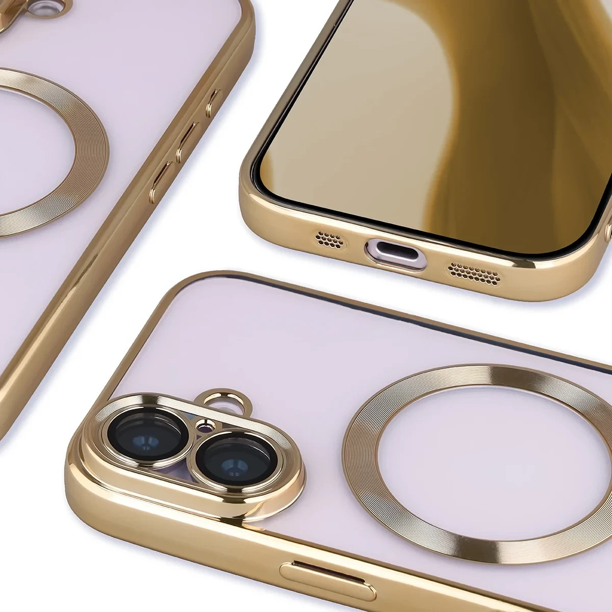 Kryt Bizon Case GuardO Magnetic Apple iPhone 17, clear-gold
