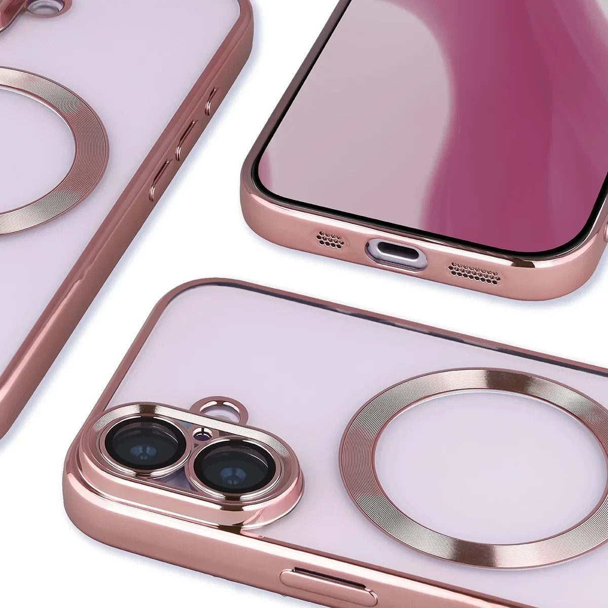 Kryt Bizon Case GuardO Magnetic Apple iPhone 17, clear-pink