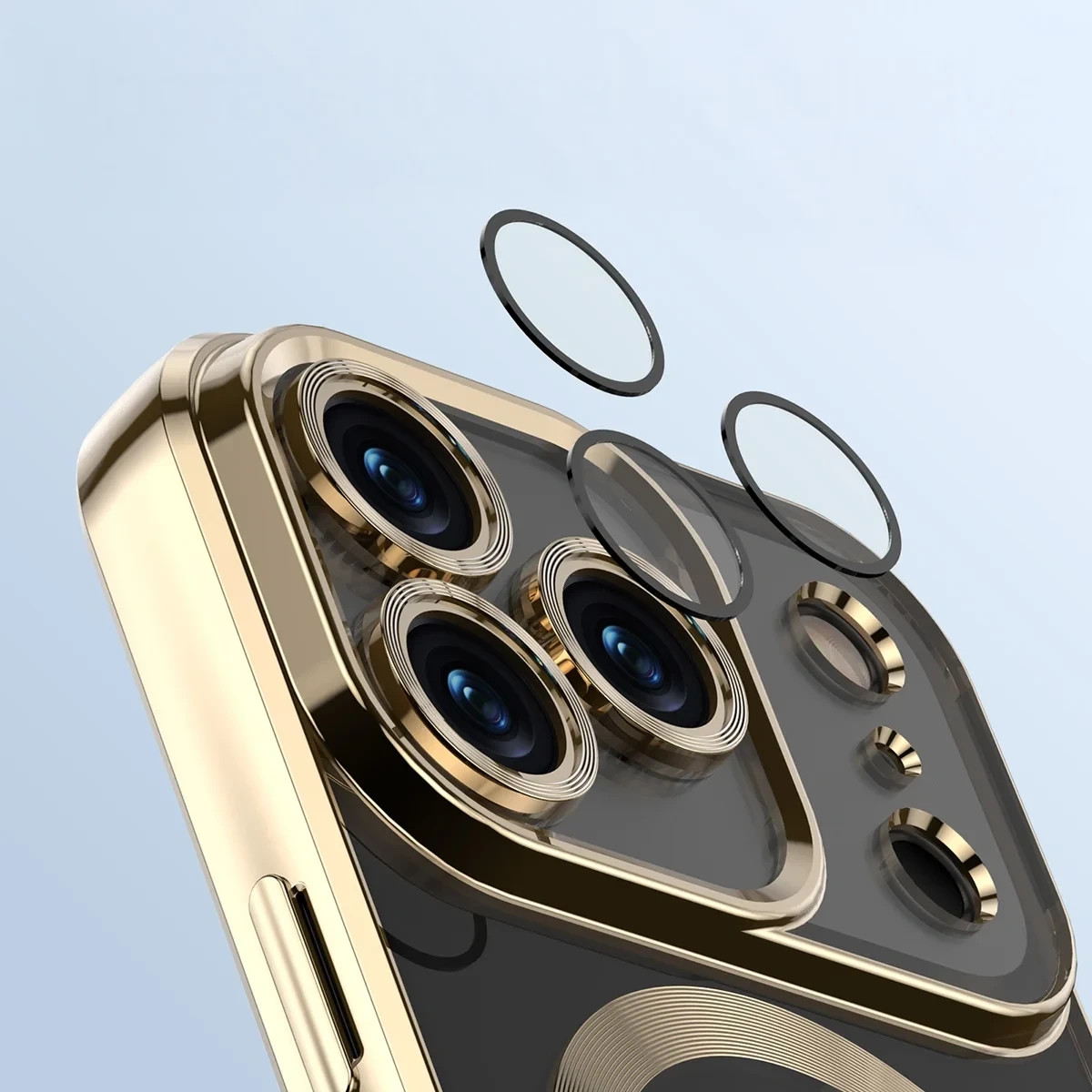 Kryt Bizon Case GuardO Magnetic Apple iPhone 17 Pro, clear-gold