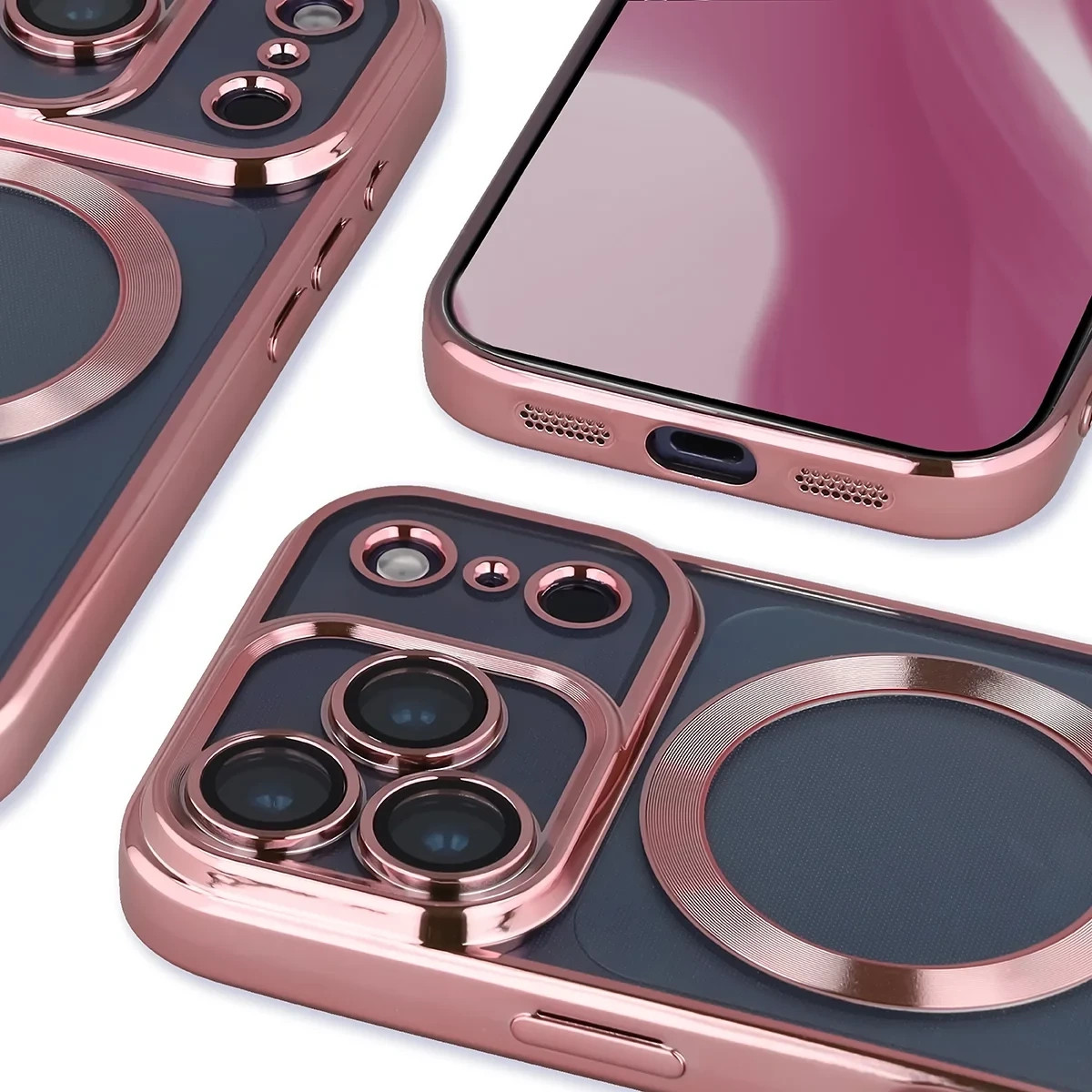 Kryt Bizon Case GuardO Magnetic Apple iPhone 17 Pro, clear-pink