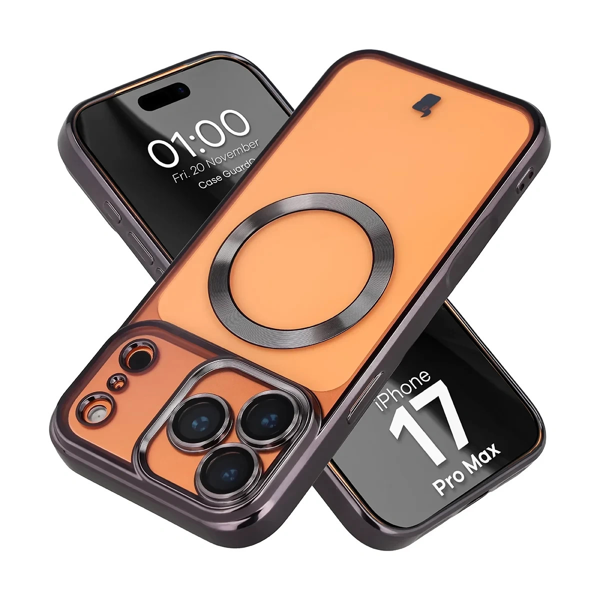 Kryt Bizon Case GuardO Magnetic Apple iPhone 17 Pro Max, clear-black
