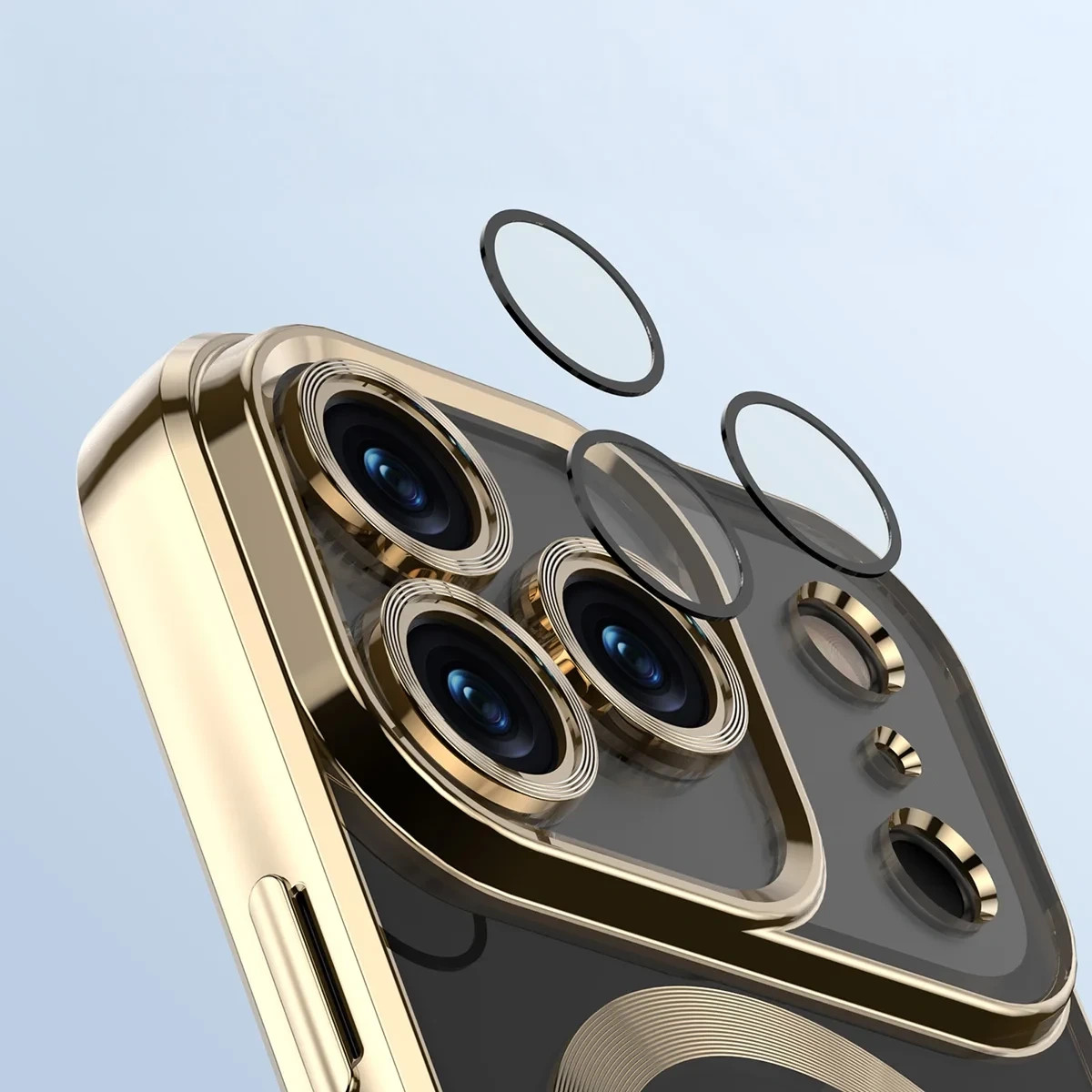 Kryt Bizon Case GuardO Magnetic Apple iPhone 17 Pro Max, clear-gold