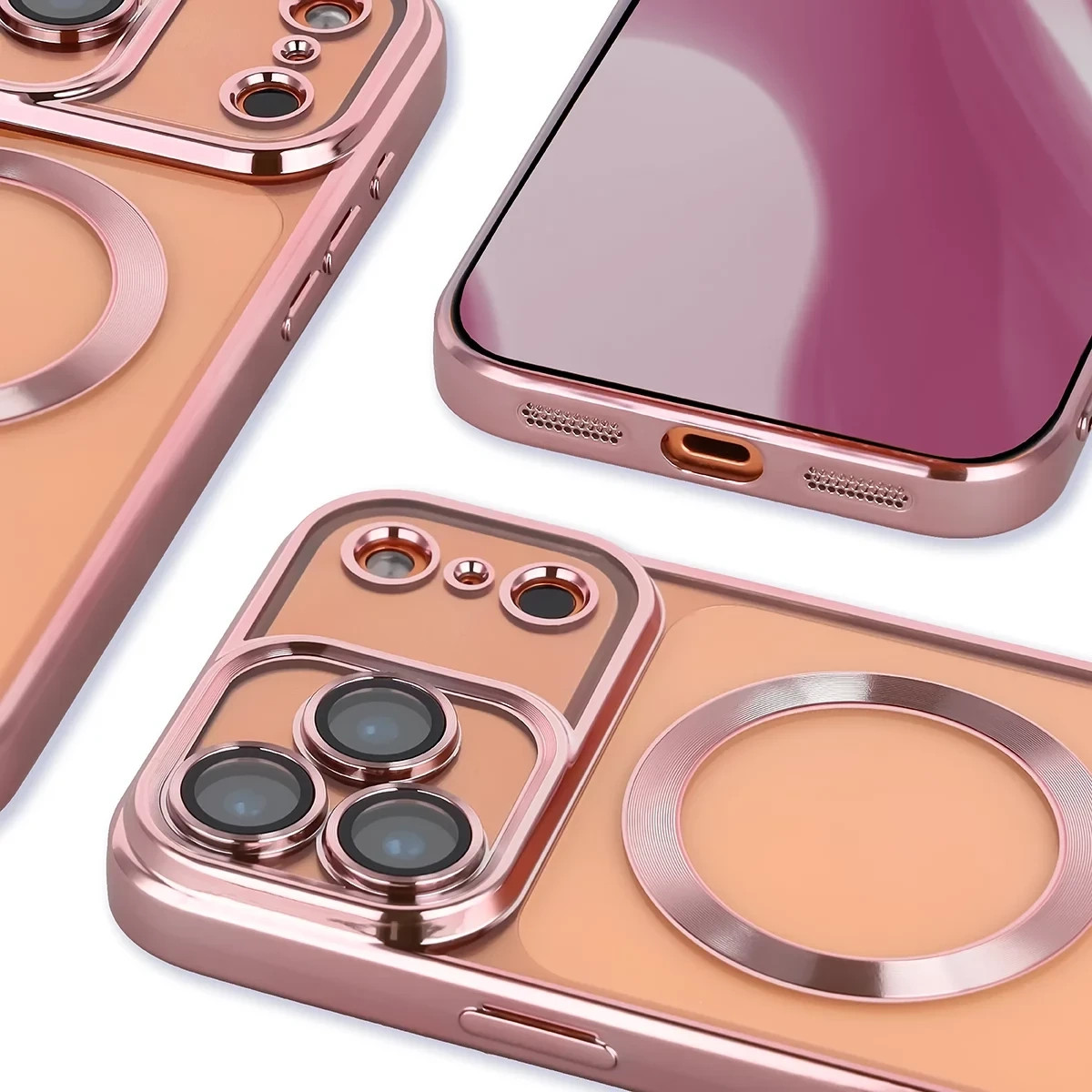 Kryt Bizon Case GuardO Magnetic Apple iPhone 17 Pro Max, clear-pink