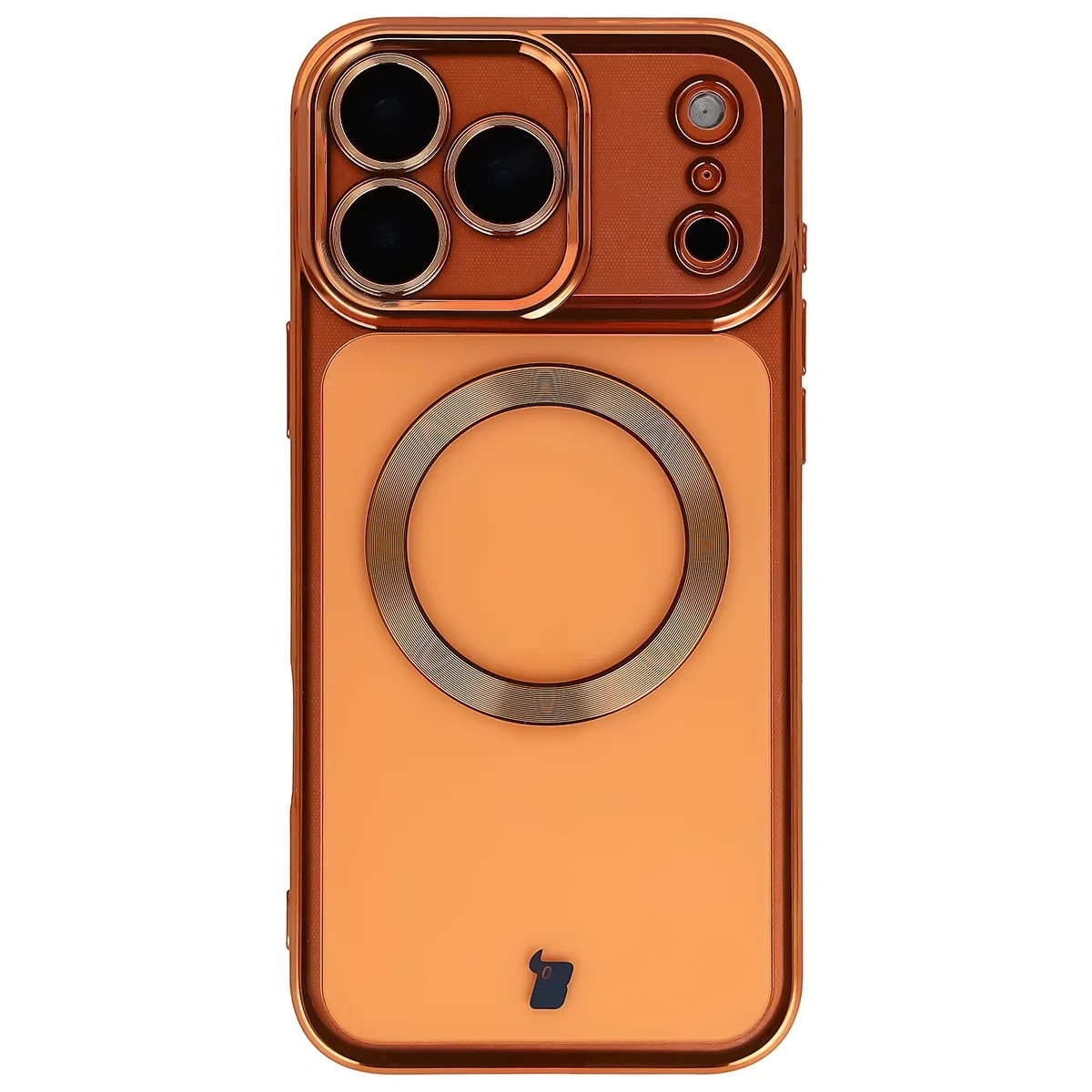 Kryt Bizon Case GuardO Magnetic Apple iPhone 17 Pro Max, clear-orange