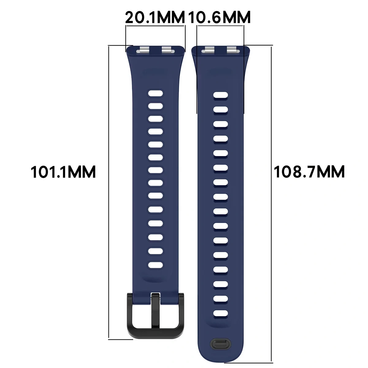 Kryt Bizon Strap Watch Silicone Huawei Band 11 / 11 Pro, navy blue