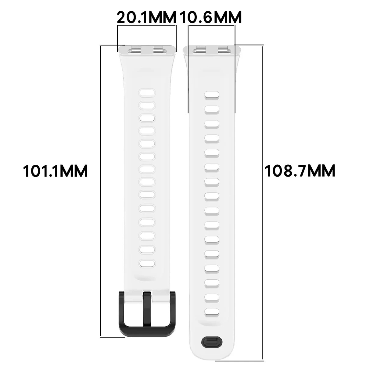 Kryt Bizon Strap Watch Silicone Huawei Band 11 / 11 Pro, white
