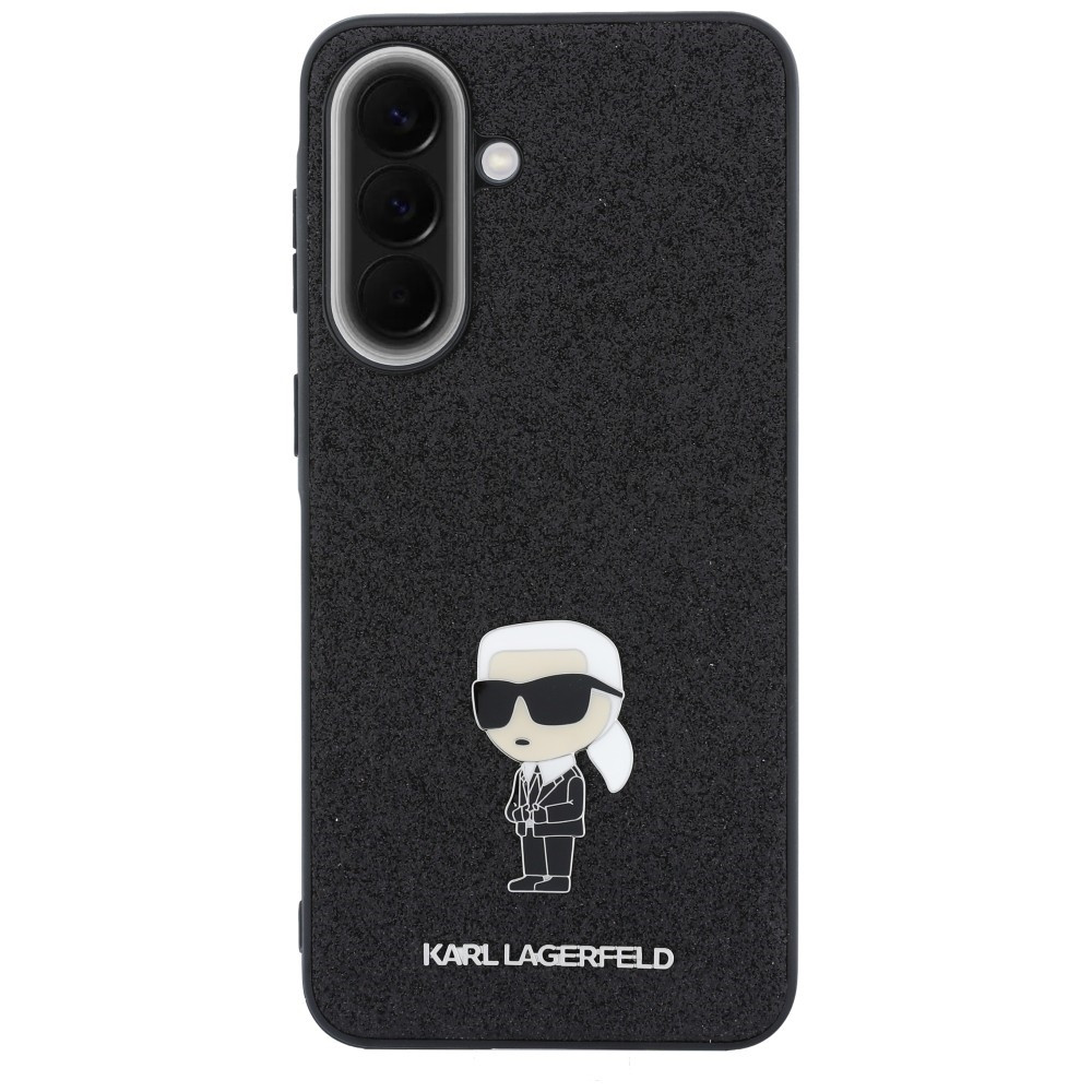 Kryt Karl Lagerfeld Fixed Glitter Ikonik Logo Metal Pin Samsung Galaxy A57 5G black