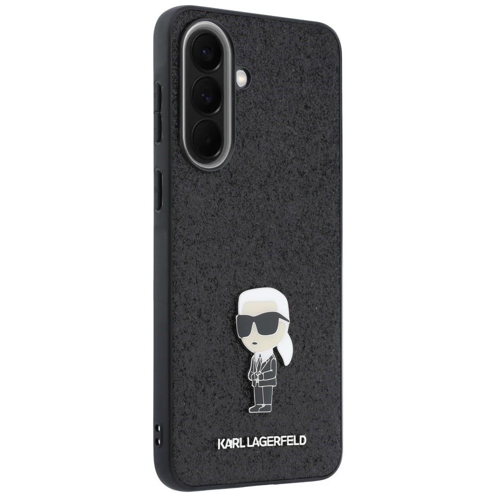 Kryt Karl Lagerfeld Fixed Glitter Ikonik Logo Metal Pin Samsung Galaxy A57 5G black