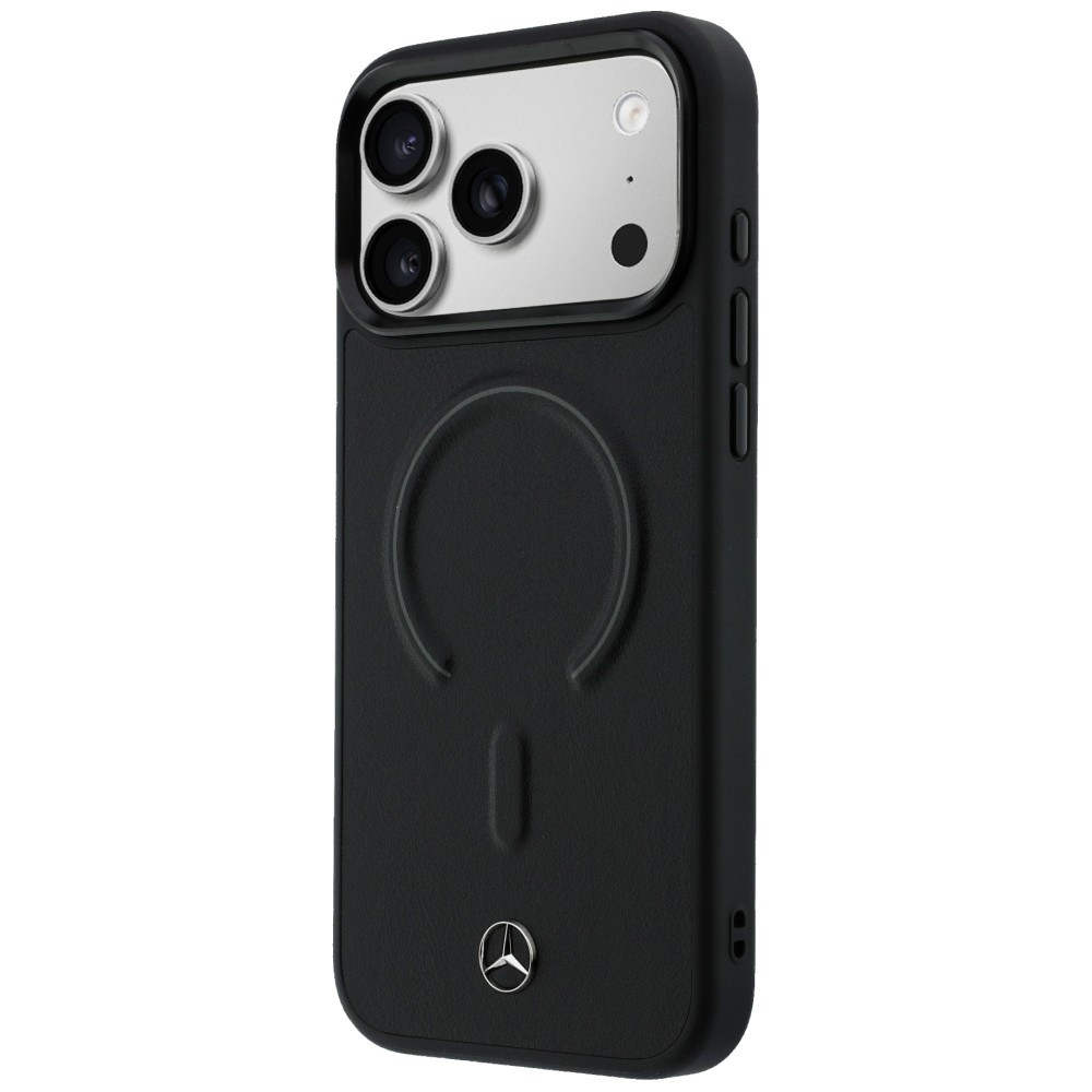 Kryt Mercedes Leather 3D MagSafe Apple iPhone 17 Pro black