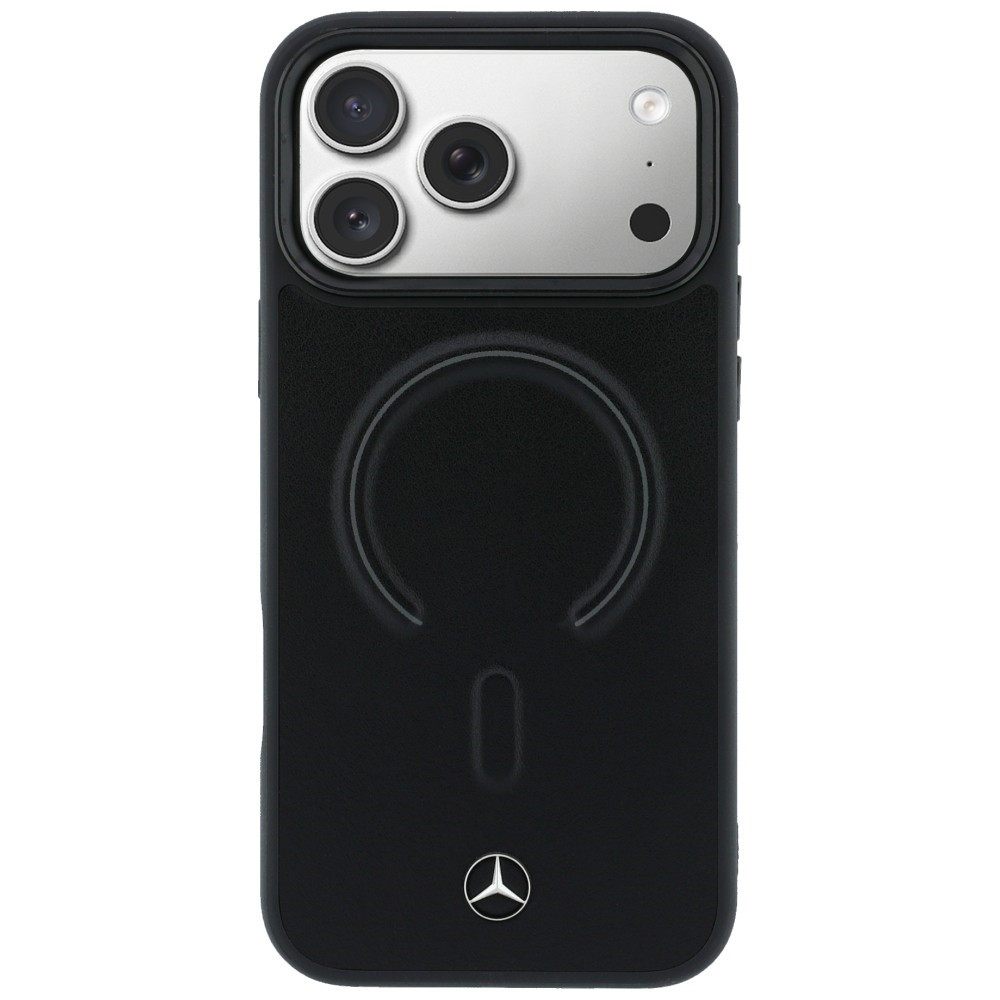Kryt Mercedes Leather 3D MagSafe Apple iPhone 17 Pro black