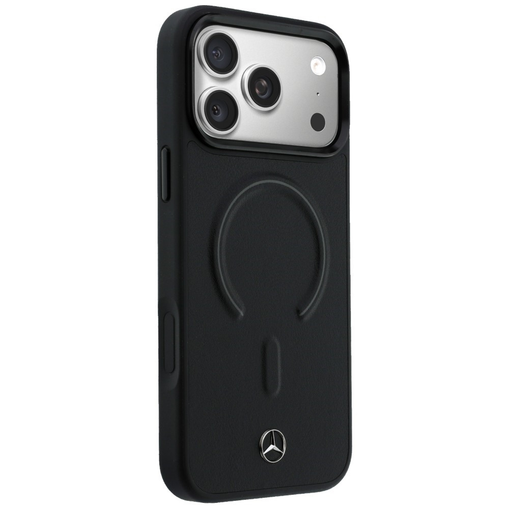 Kryt Mercedes Leather 3D MagSafe Apple iPhone 17 Pro Max black