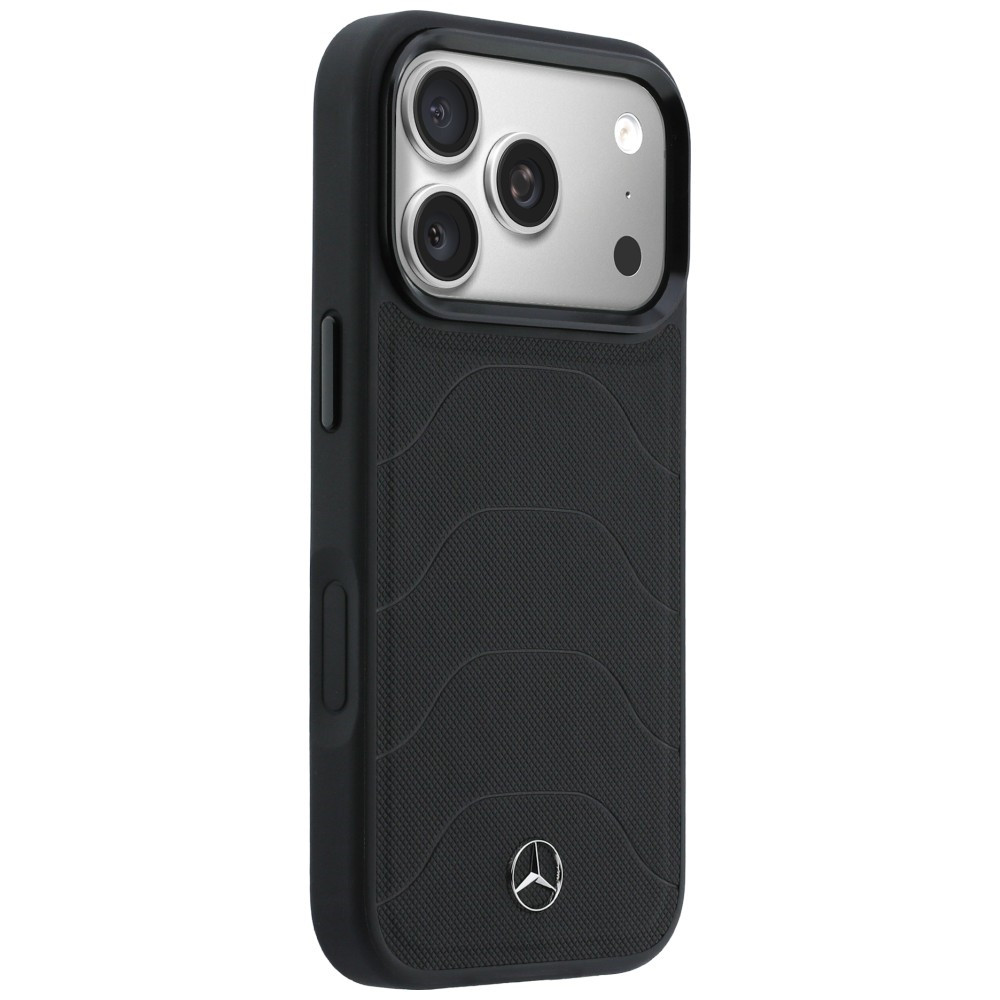 Kryt Mercedes Leather Mesh with Bow Line MagSafe Apple iPhone 17 Pro black
