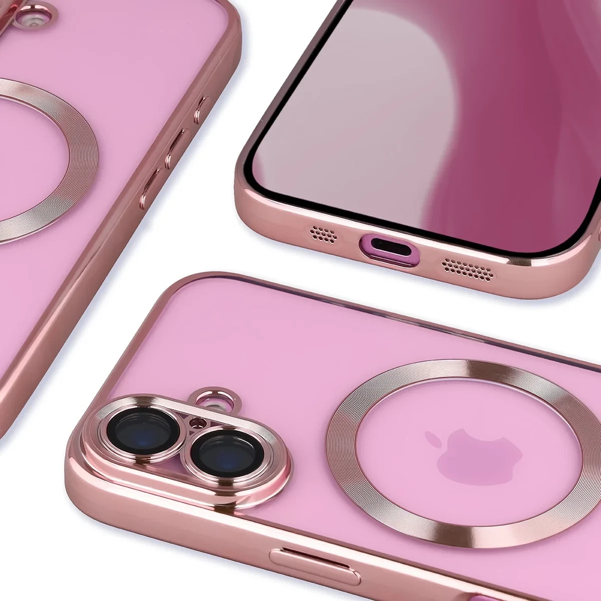Kryt Bizon Case GuardO Magnetic Apple iPhone 16, clear-pink