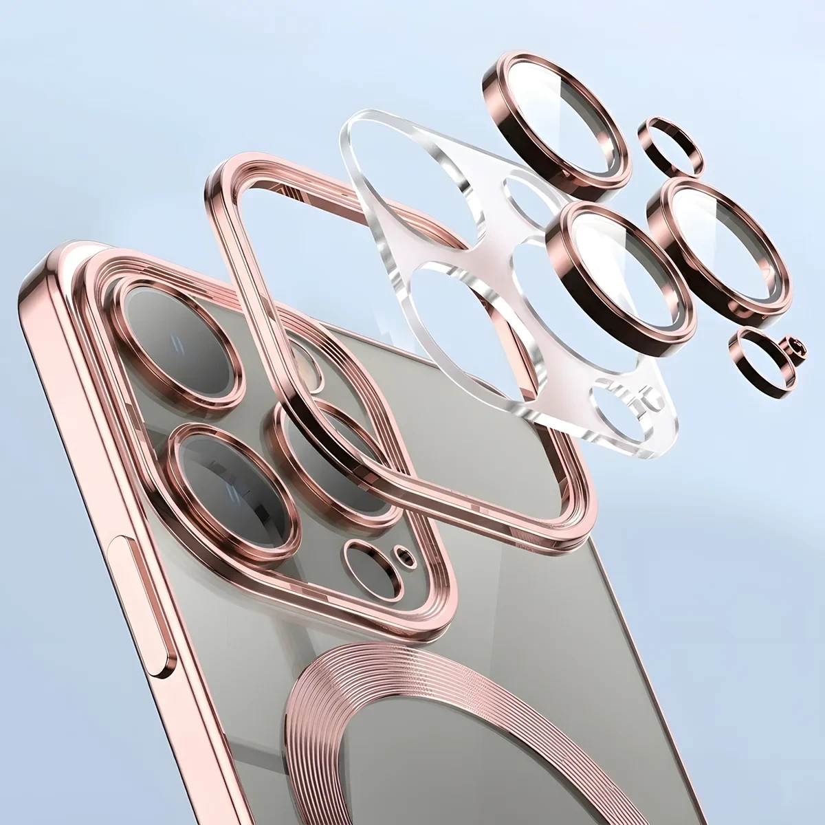 Kryt Bizon Case GuardO Magnetic Apple iPhone 16 Pro, clear-pink