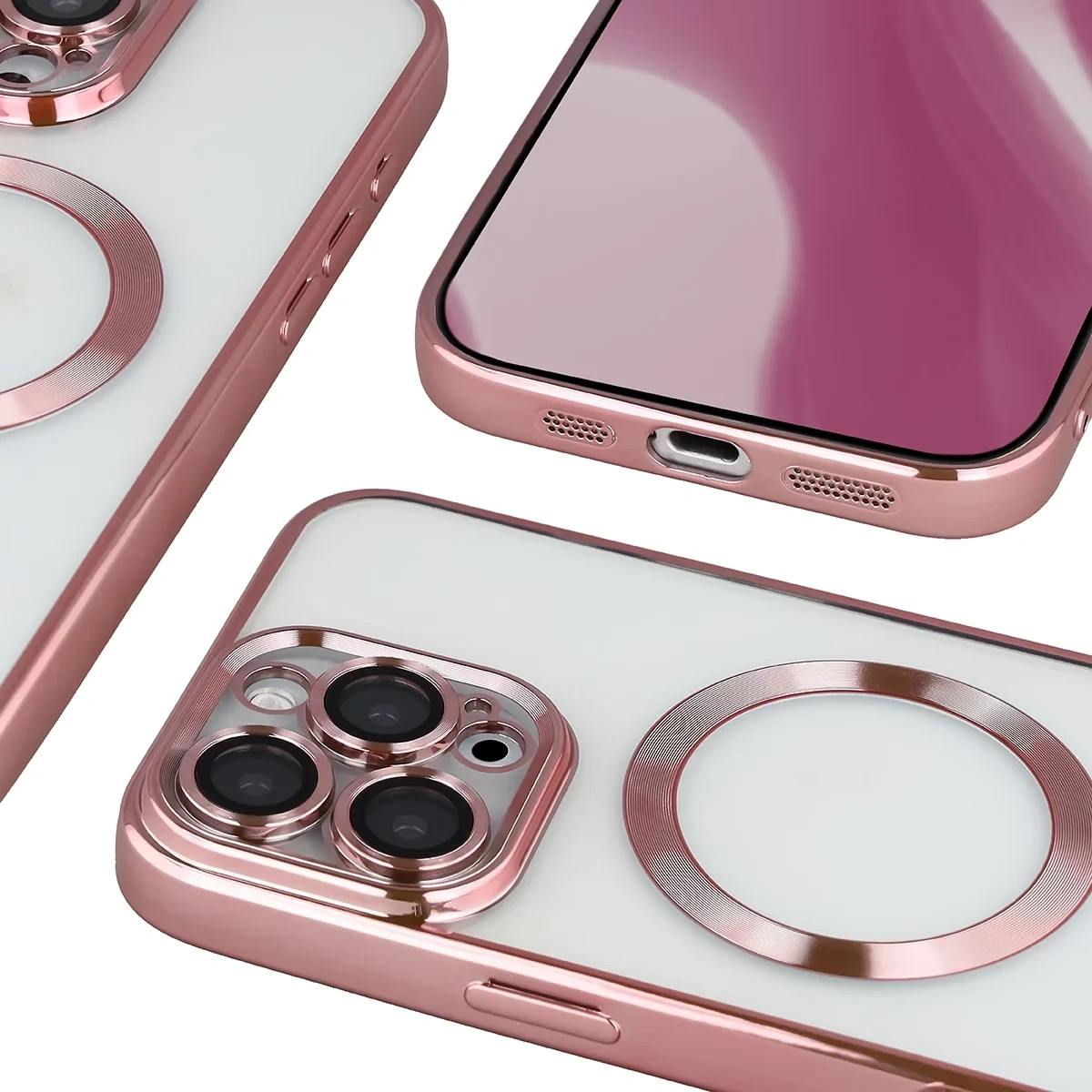 Kryt Bizon Case GuardO Magnetic Apple iPhone 16 Pro Max, clear-pink
