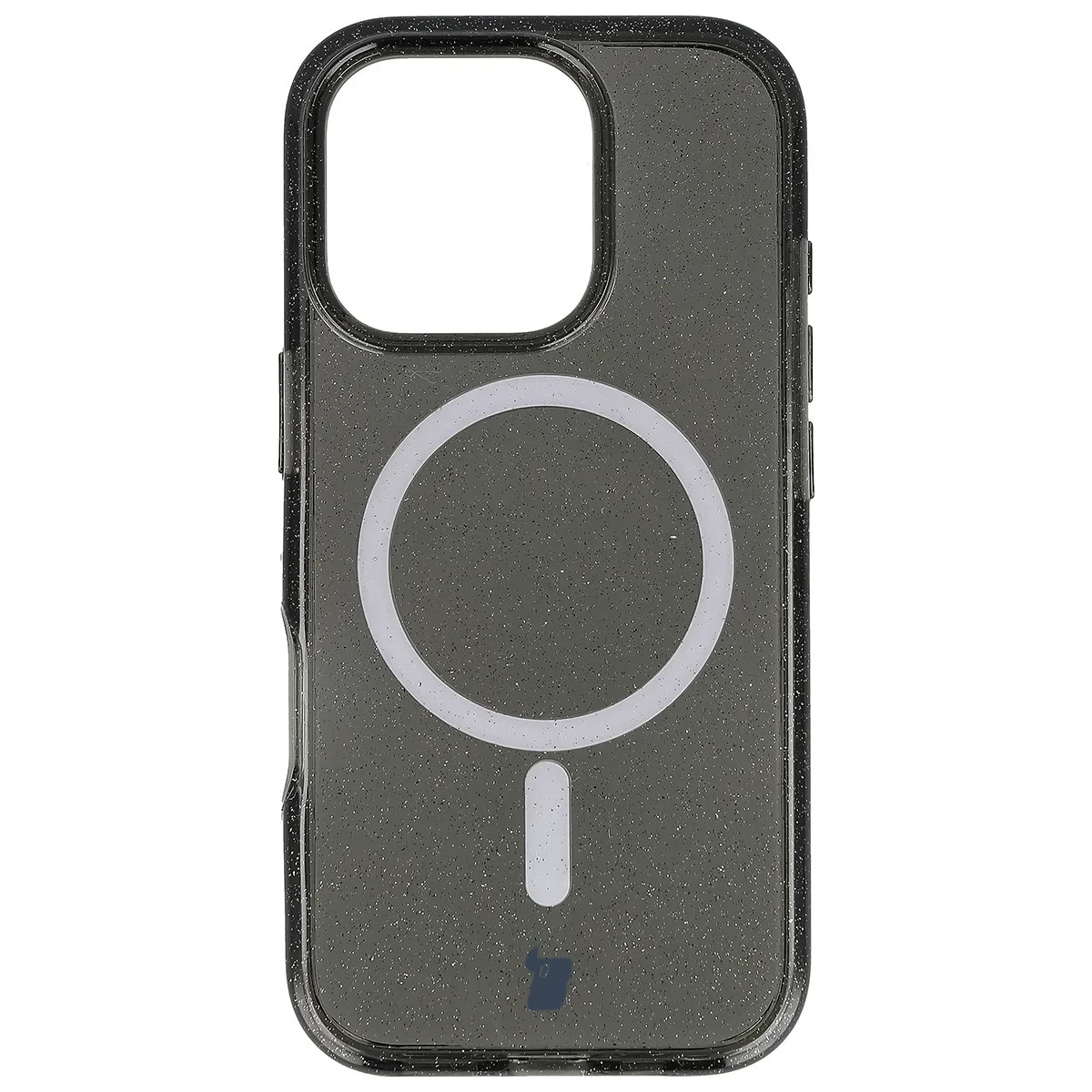 Kryt Bizon Case SparklO Magnetic Apple iPhone 16 Pro, transparent-black with glitter