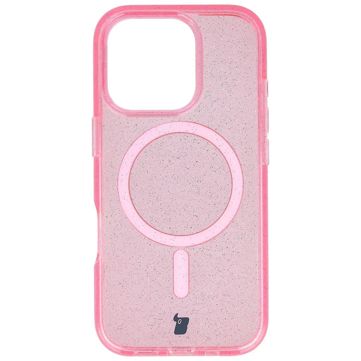 Kryt Bizon Case SparklO Magnetic Apple iPhone 16 Pro, translucent-pink with glitter