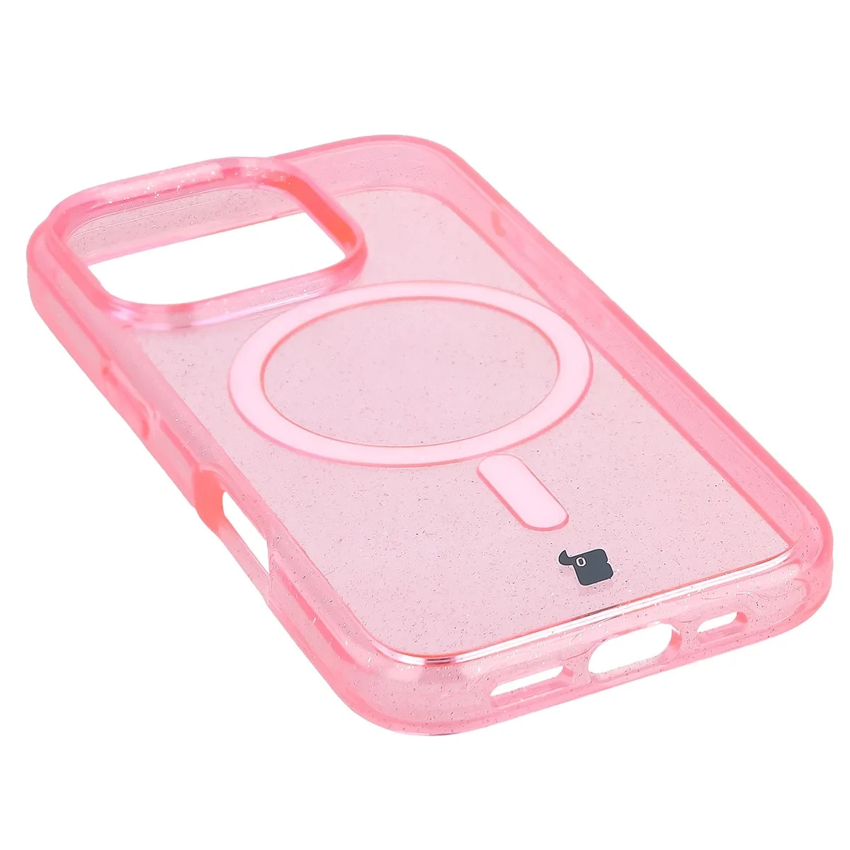 Kryt Bizon Case SparklO Magnetic Apple iPhone 16 Pro, translucent-pink with glitter