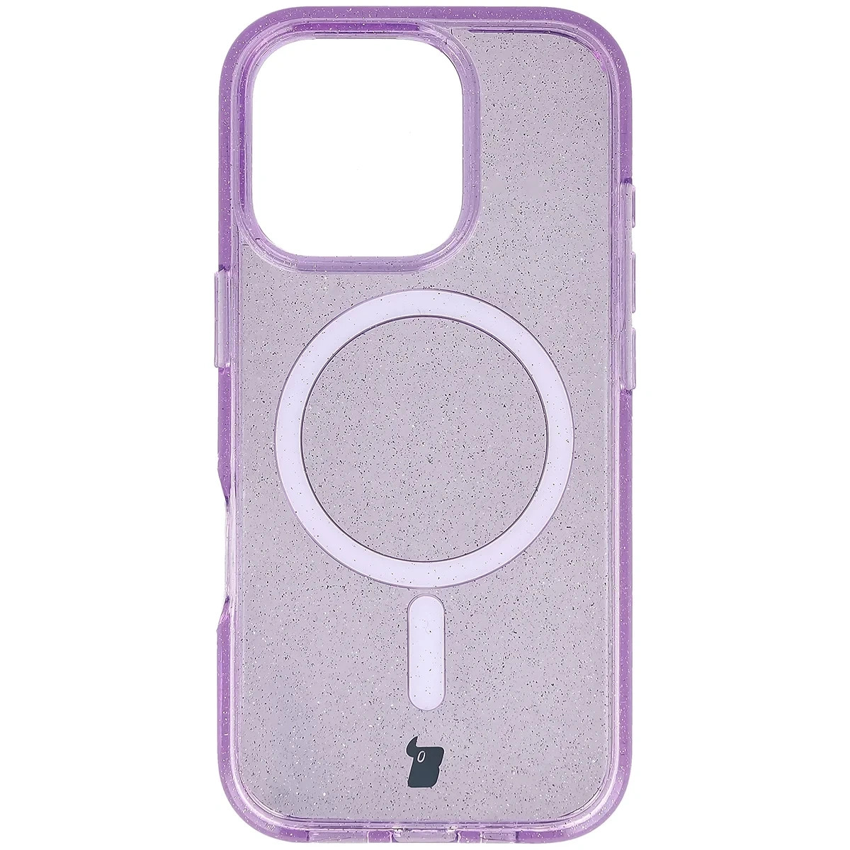 Kryt Bizon Case SparklO Magnetic Apple iPhone 16 Pro, translucent-purple with glitter