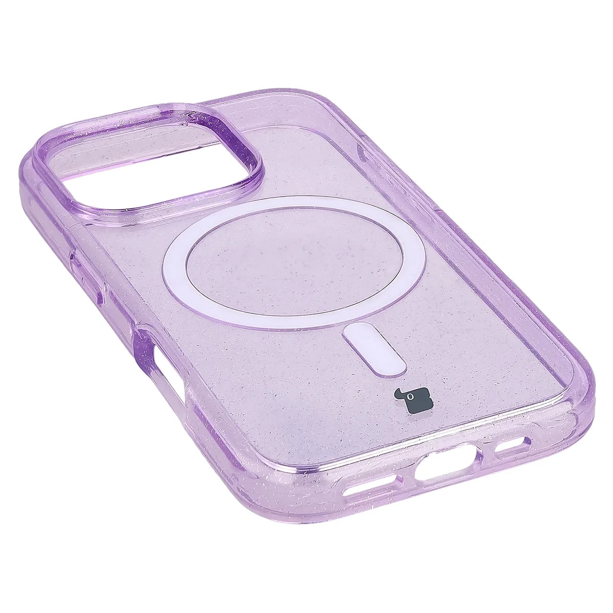 Kryt Bizon Case SparklO Magnetic Apple iPhone 16 Pro, translucent-purple with glitter