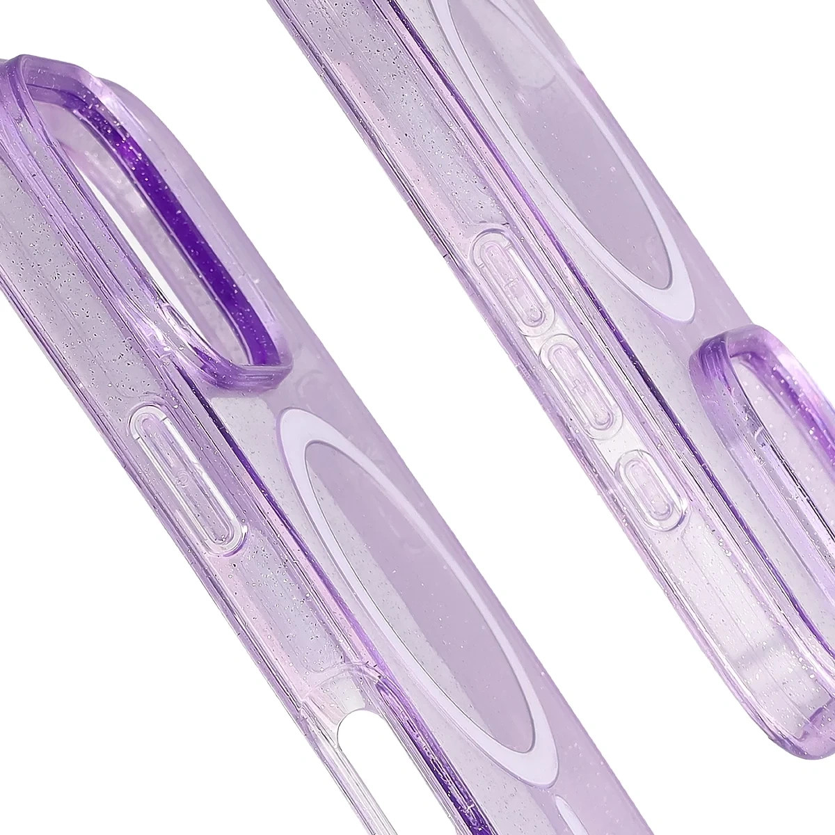 Kryt Bizon Case SparklO Magnetic Apple iPhone 16 Pro, translucent-purple with glitter