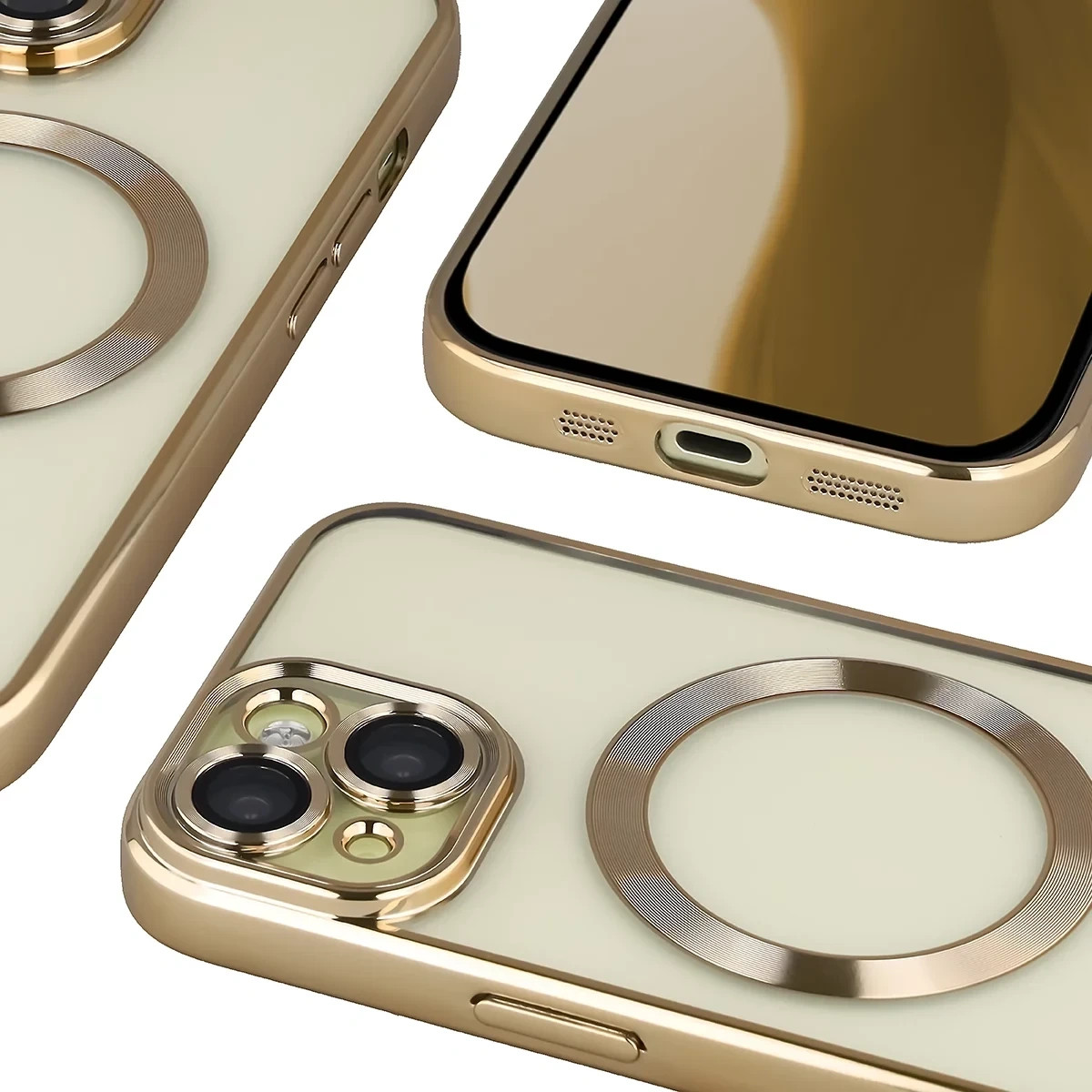 Kryt Bizon Case GuardO Magnetic Apple iPhone 15, clear-gold