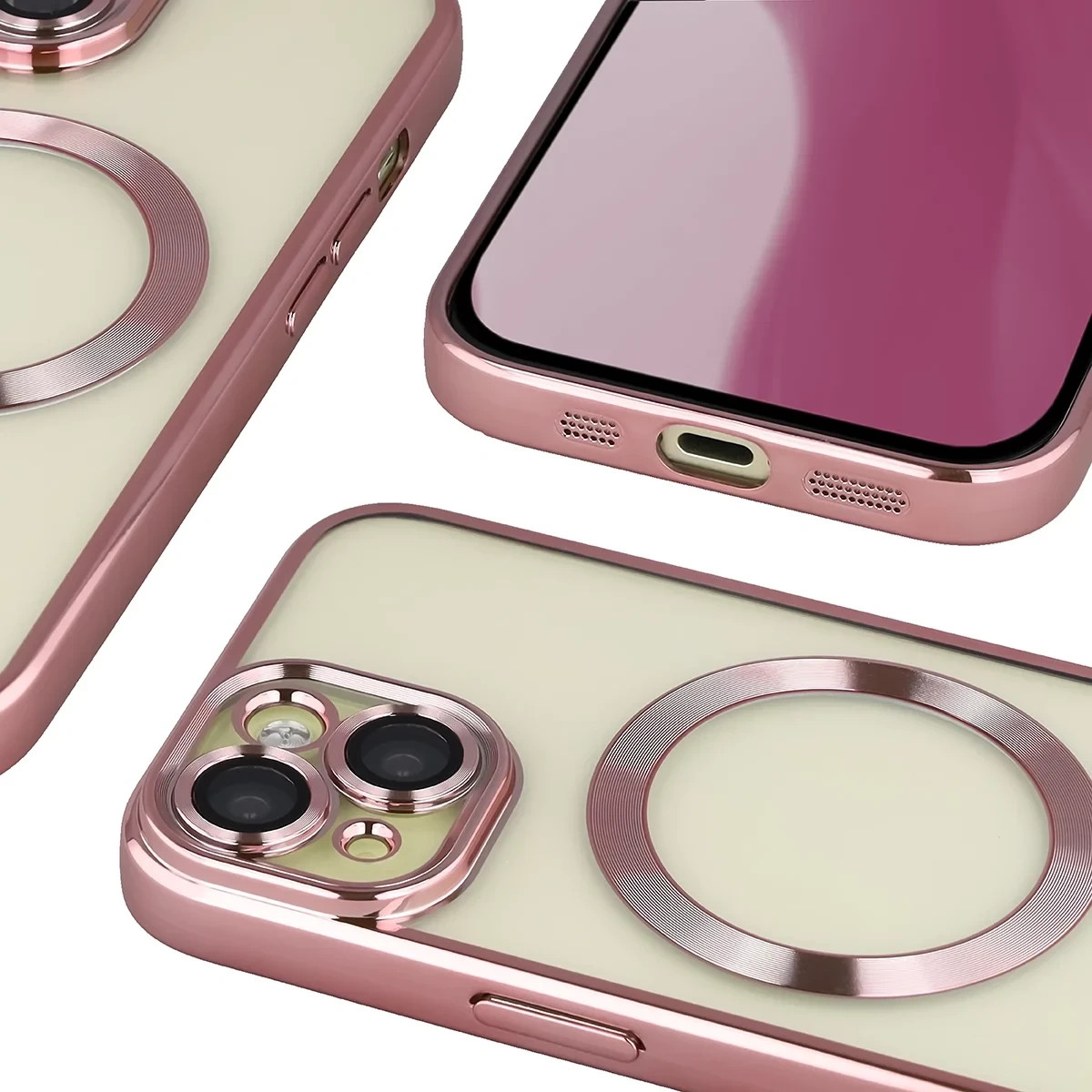 Kryt Bizon Case GuardO Magnetic Apple iPhone 15, clear-pink