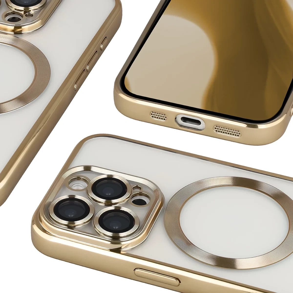 Kryt Bizon Case GuardO Magnetic Apple iPhone 15 Pro, clear-gold