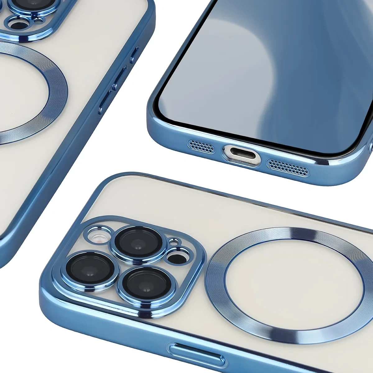 Kryt Bizon Case GuardO Magnetic Apple iPhone 15 Pro, clear-blue